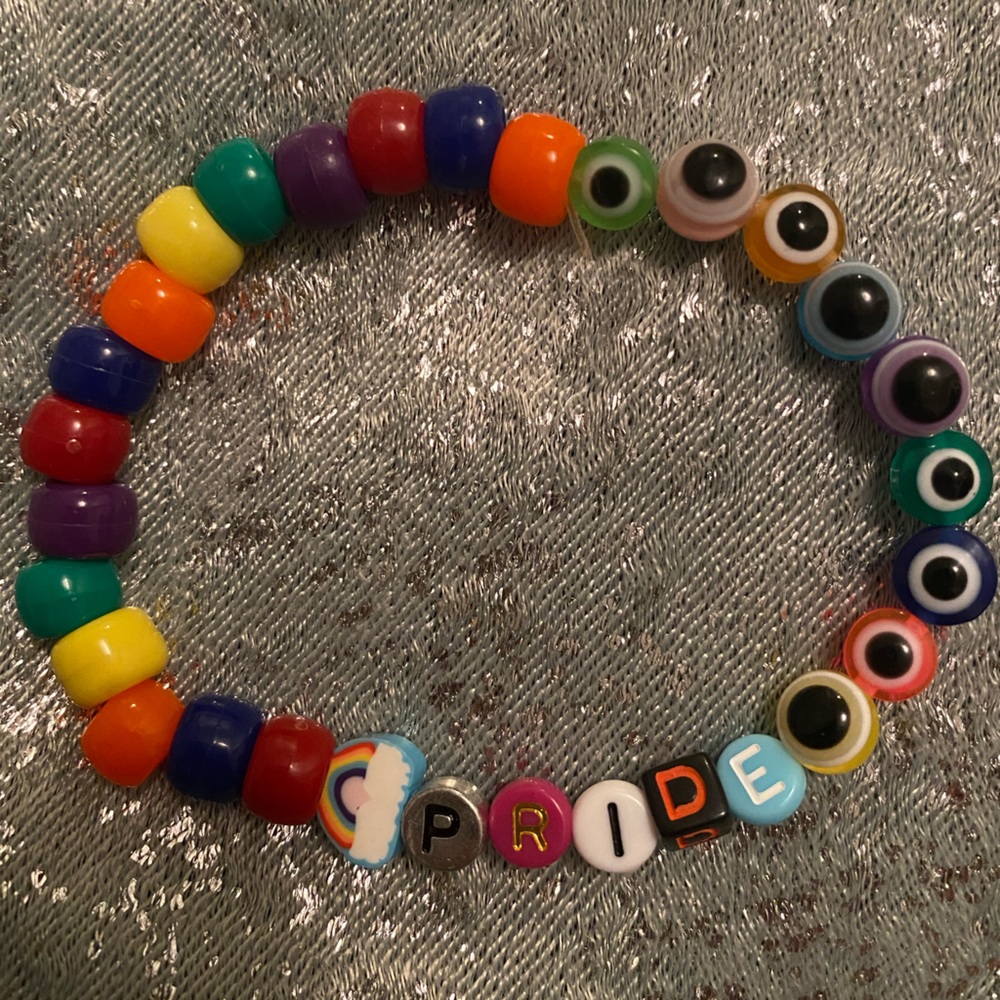 🏳️‍🌈Kandi pride bracelet beaded kawaii evil eye of protection